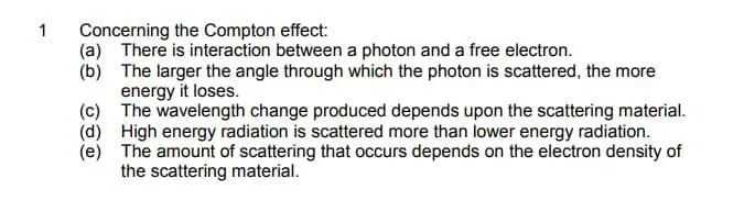 FRCR Part 1 physics question sample
