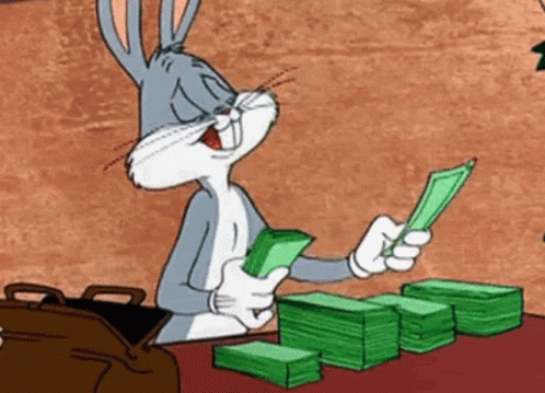Bugs Bunny Counting Money GIF