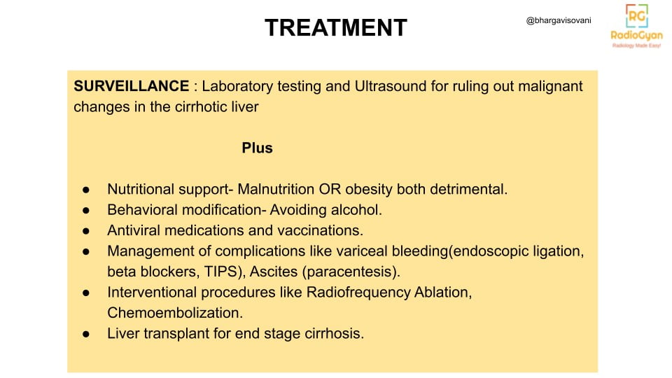 Summary of cirrhosis treatment options.