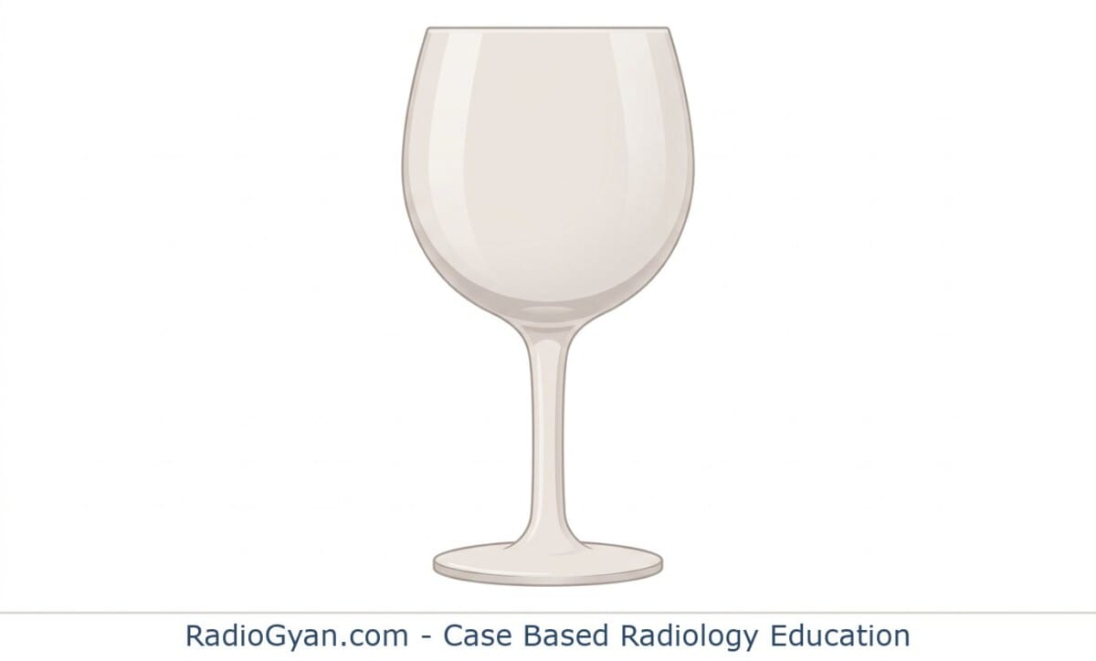 Clean medical-style vector illustration of a classic stemmed drinking goblet, the namesake of the goblet sign in uroradiology.